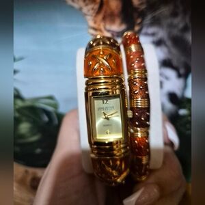 Joan Rivers Gold and Brown Women's Watch Set